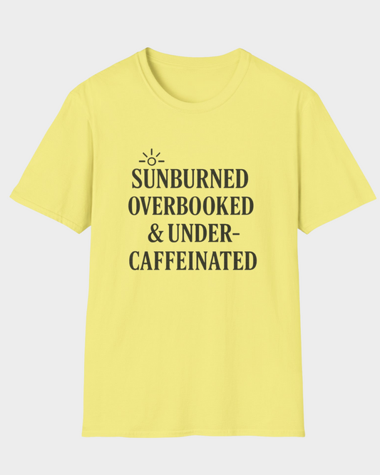 Sunburned, Overbooked & Under-Caffeinated | Funny Summer Mom Shirt by Copper Boom