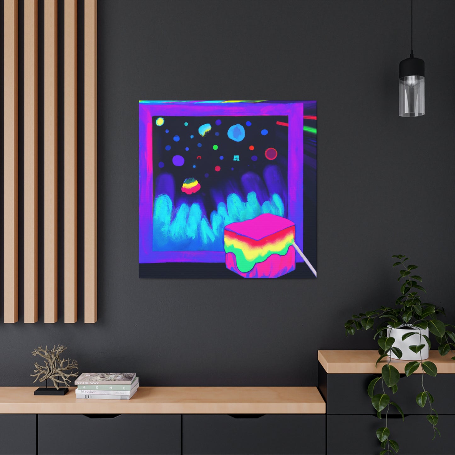 Fluffy Salmon - Canvas