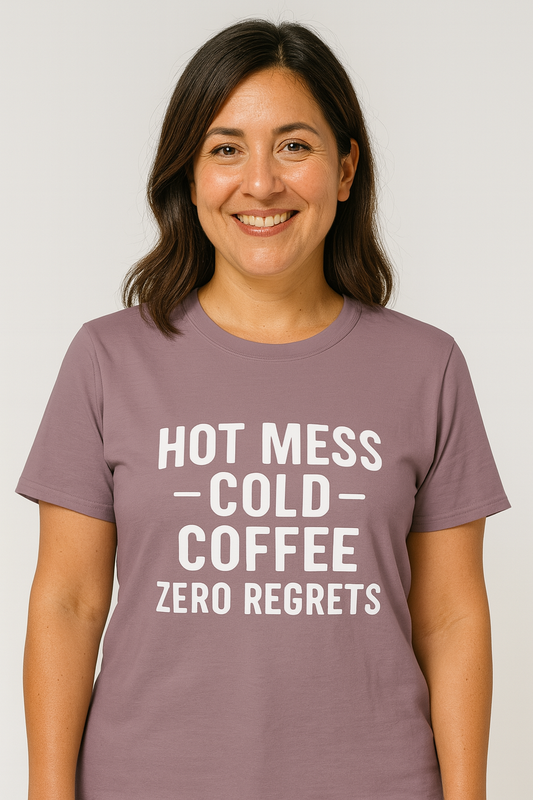 Hot Mess, Cold Coffee, Zero Regrets | Funny Summer Mom Shirt by Copper Boom