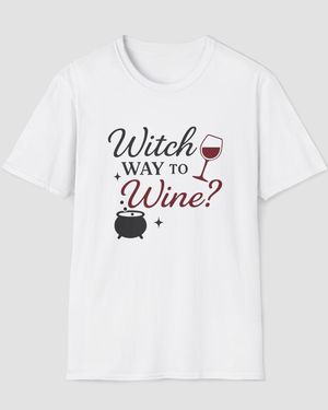 Witch Way to the Wine Funny Halloween Shirt