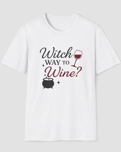 Witch Way to the Wine Funny Halloween Shirt