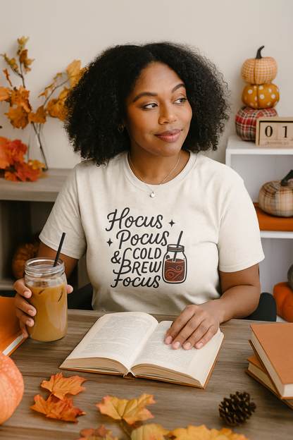 Hocus Pocus & Cold Brew Focus Halloween T-Shirt