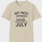 Hot Mess Express—Now Boarding for July | Funny Summer Mom Shirt by Copper Boom