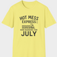 Hot Mess Express—Now Boarding for July | Funny Summer Mom Shirt by Copper Boom