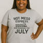 Hot Mess Express—Now Boarding for July | Funny Summer Mom Shirt by Copper Boom