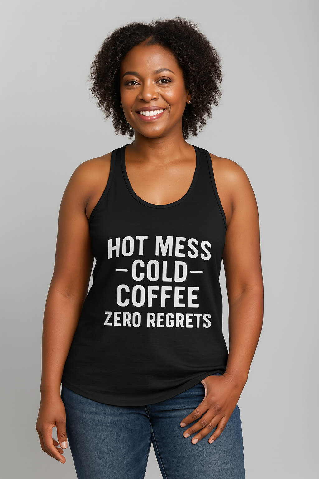 Hot Mess, Cold Coffee, Zero Regrets-Tank
