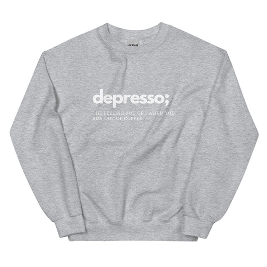 Depresso Wht Sweatshirt