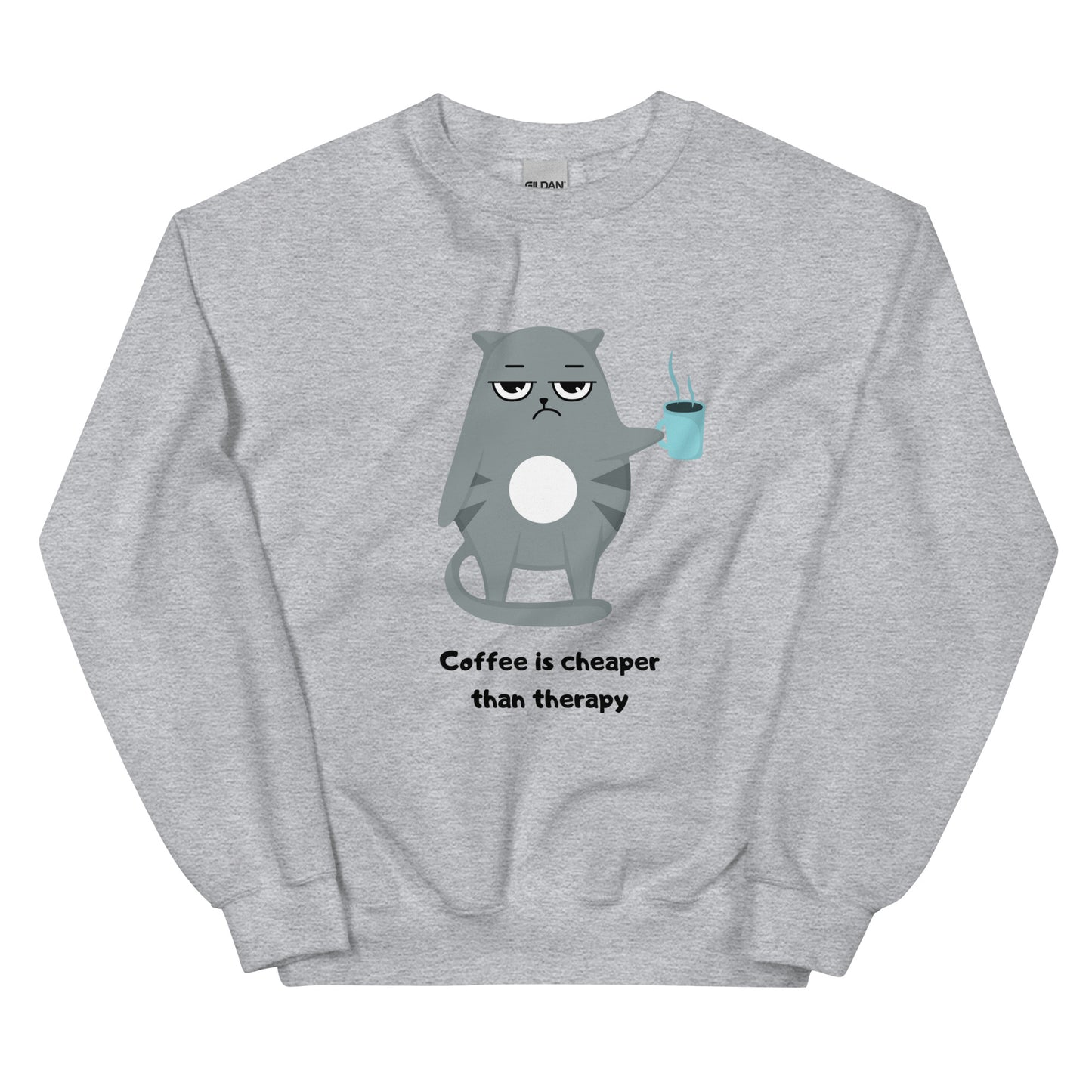 Coffee Cat Grey Sweatshirt
